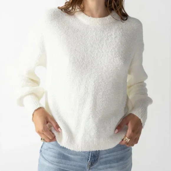 Sanctuary From Anthropologie Plush Volume Sleeve Crew Neck Sweater Size L - Picture 3 of 8
